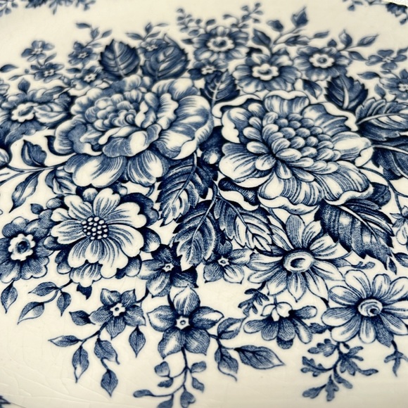 Vintage Royal Staffordshire Avondale Ironstone Meakin Blue Oval Platter, B#39 - Picture 2 of 7